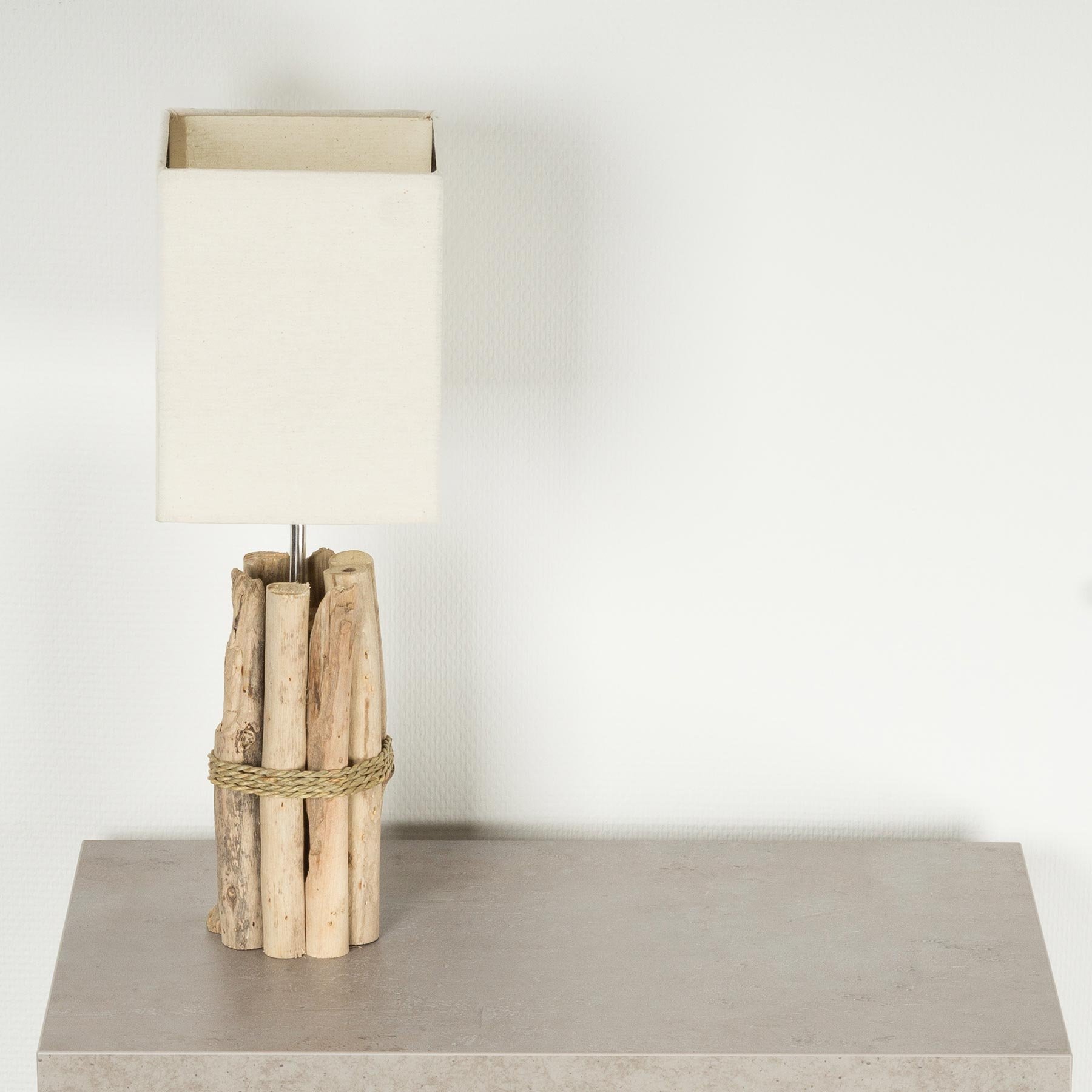 levandeo Tischlampe Treibholz B x H x T 17x50x17cm Holz Braun Beige Unikat Tischleuchte Design