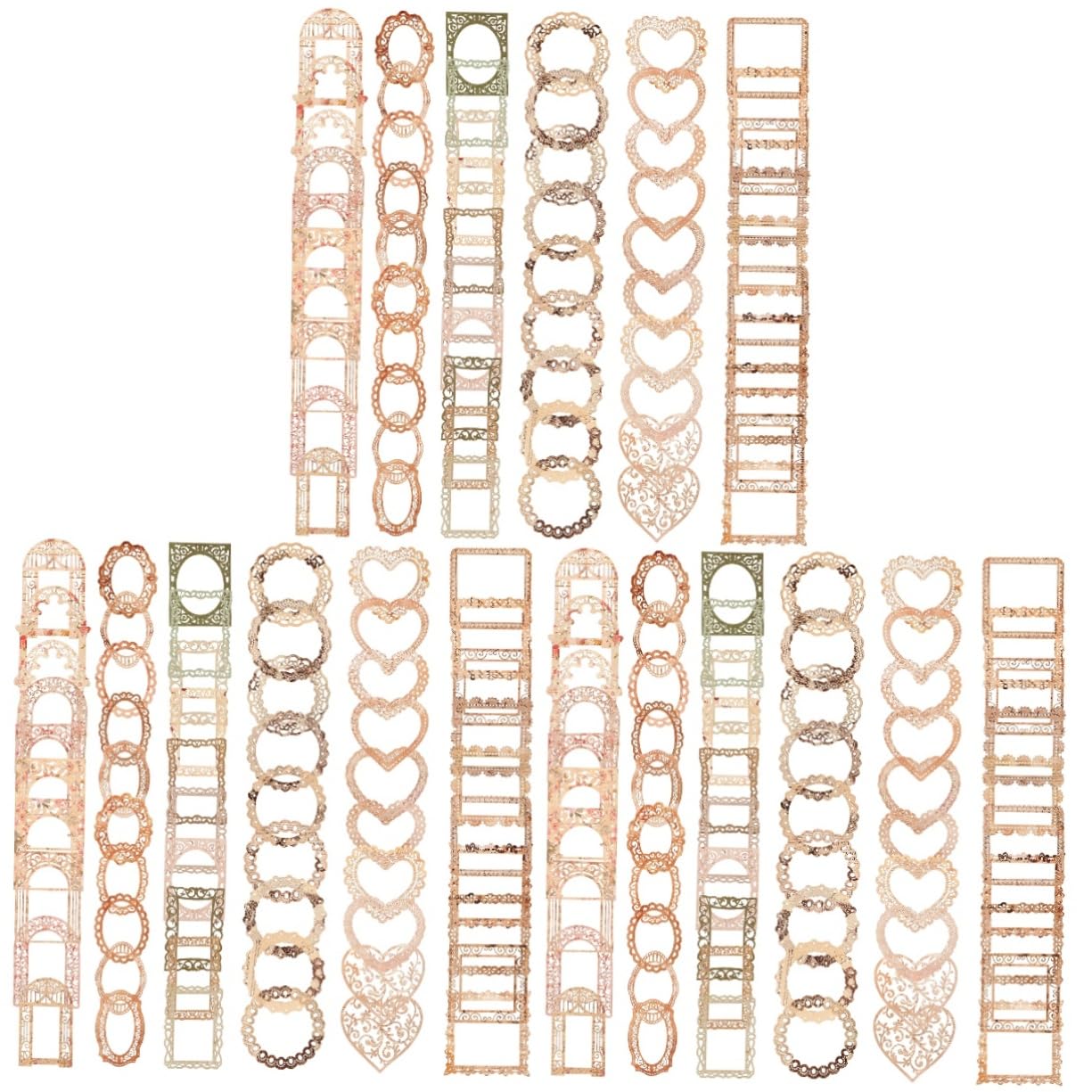 DOITOOL 3 Sätze Vintage Scrapbooking Papier Mit Spitzenrahmen Dekoratives Hintergrundpapier Für Diy Projekte Handgefertigte Grußkarten Und Bastelideen Romantische 60 Blätter * 3