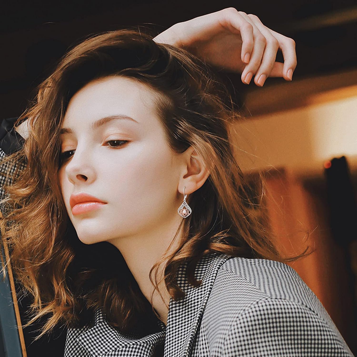 POPLYKE S925 Sterling Silver Filigree Teardrop Leverback Earrings for Women Rose Flower Sunflower Lotus Hummingbird Bee Dangle Earrings Jewelry - Image 3