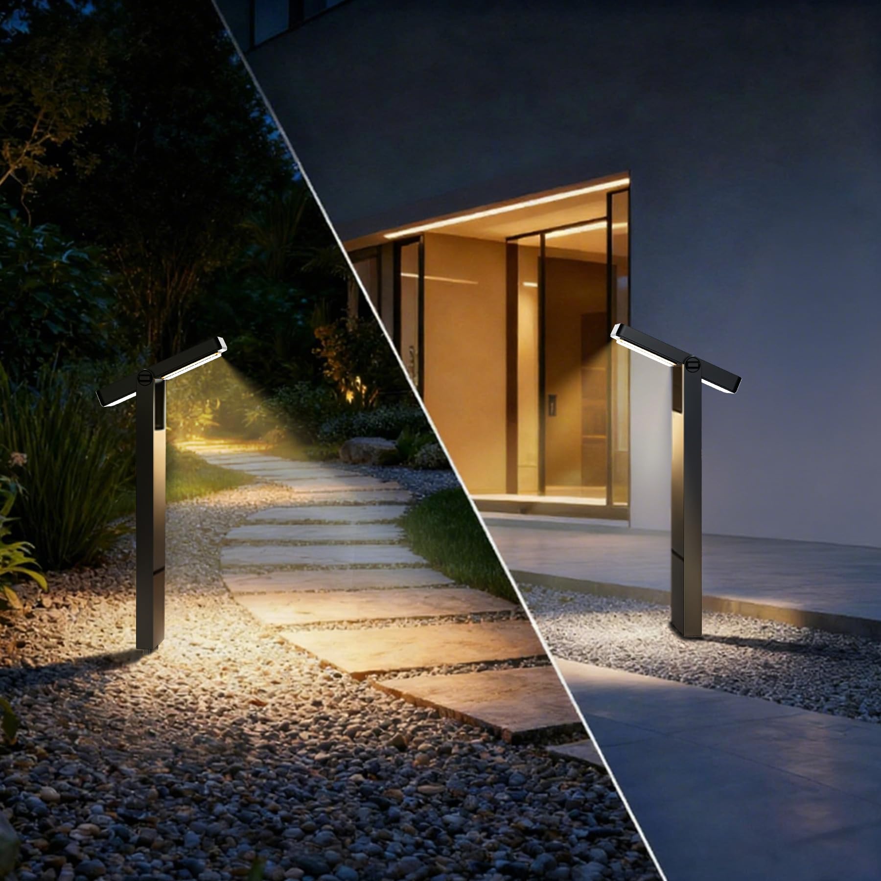 Lamparas Solares Exterior Jardin, Luces Solares Led Exterior Jardin Suelo 300LM/100LM, Baliza Solar Exterior 2500K-3500K Luz Blanca CáLida, IP65, Aptas Para Caminos Patios y CéSped (4 Piezas)