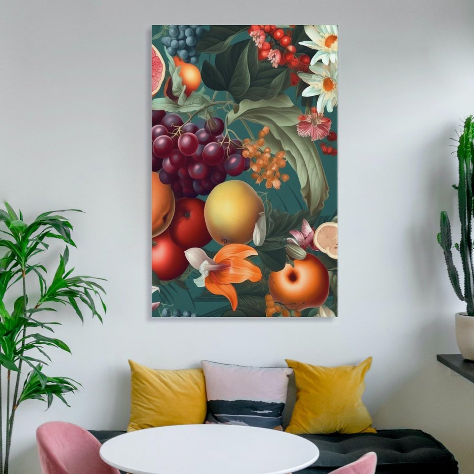 Amazon.co.jp: 絵画 果物と葉の油絵インテリア 絵画 果物の写真 アート 