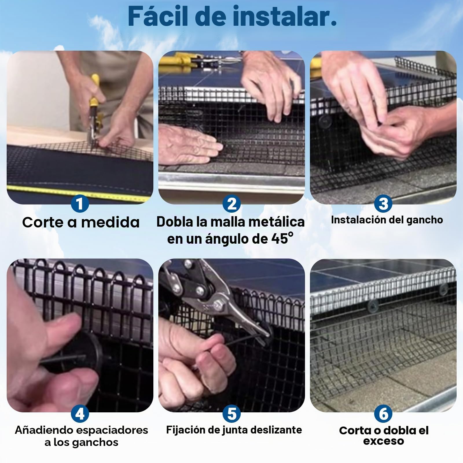 30M x 20CM Protección Antipájaros para Paneles Solares con 60 Clips de Fijación, Malla de Acero Recubierta de PVC Negro 1,27 x 1,27 cm, Rejilla Metálica para Panel Solar, Gallinero y Cercados