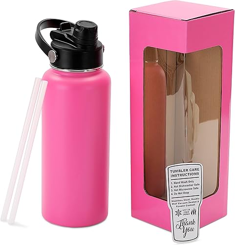 Miniatura 2 de makerflo Botella de agua con recubrimiento de polvo hidráulico de 32 onzas, paquete de 25 con tapa 2 en 1, lista para manualidades para regalos y