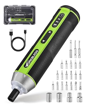 Electric Screwdriver Set 3 7V Cordless Screwdriver with 3 Torque Settings 300RPM 5N m Max Torque LED Light