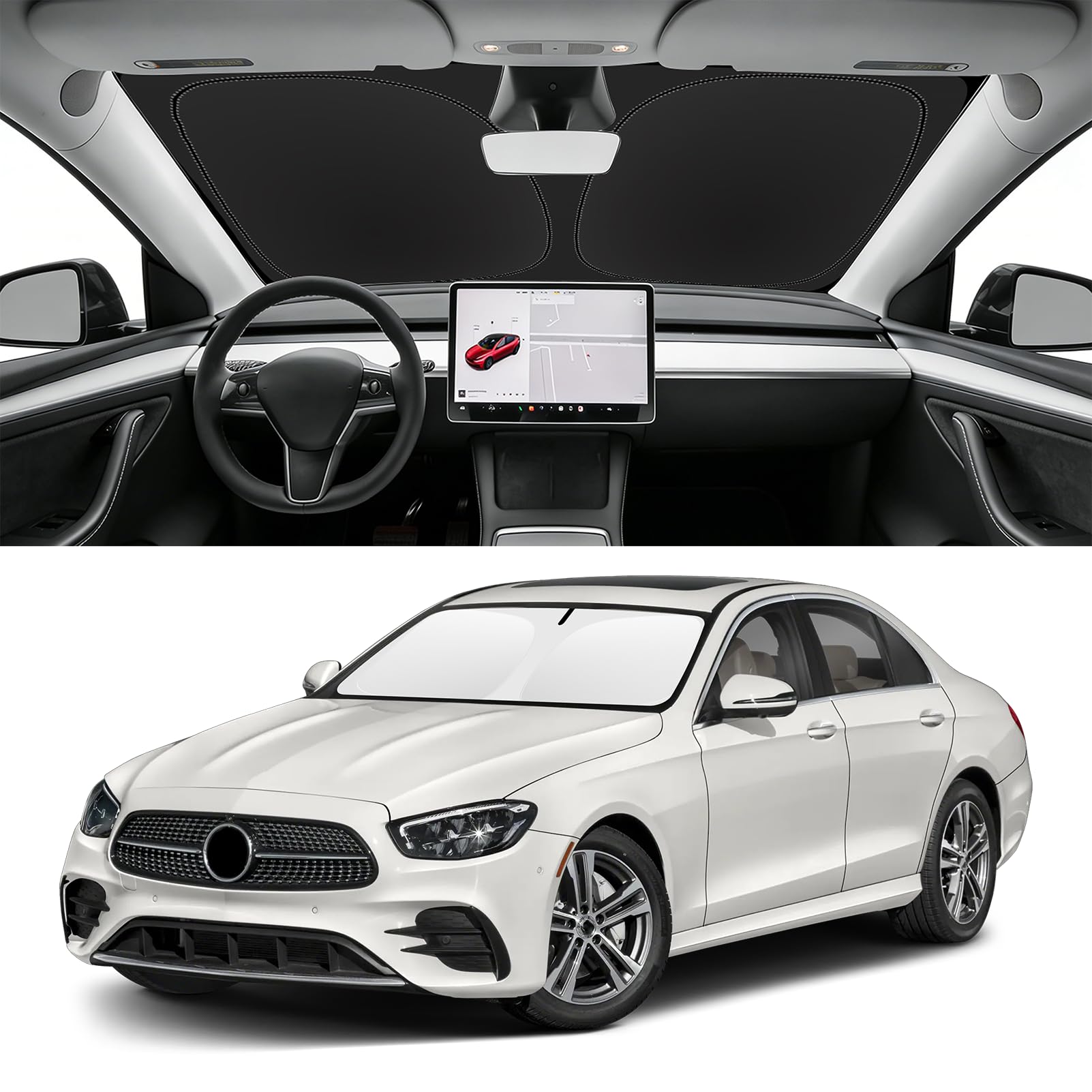 Windshield Sun Shade for Mercedes-Benz E-Class 2017-2023