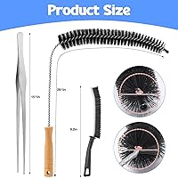 Vista 2 de Kit de limpiador de ventilación para secadora Palksky, herramienta de limpieza para secadora de 3 piezas - cepillo flexible de limpieza