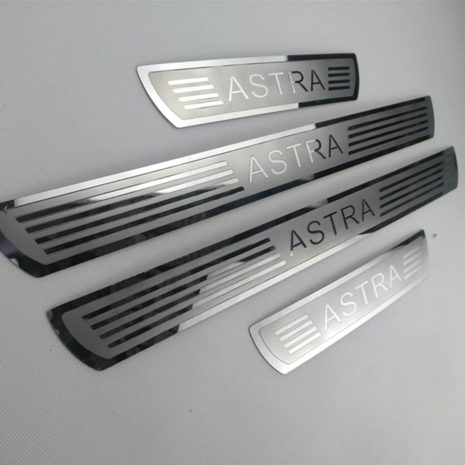 Symilov 4pcs Car Door Sill Protector for Op-el Vauxhall Astra 2010-2019 Car Threshold Scuff Plate Stainless Steel Stickers Styling Accessories,Silver