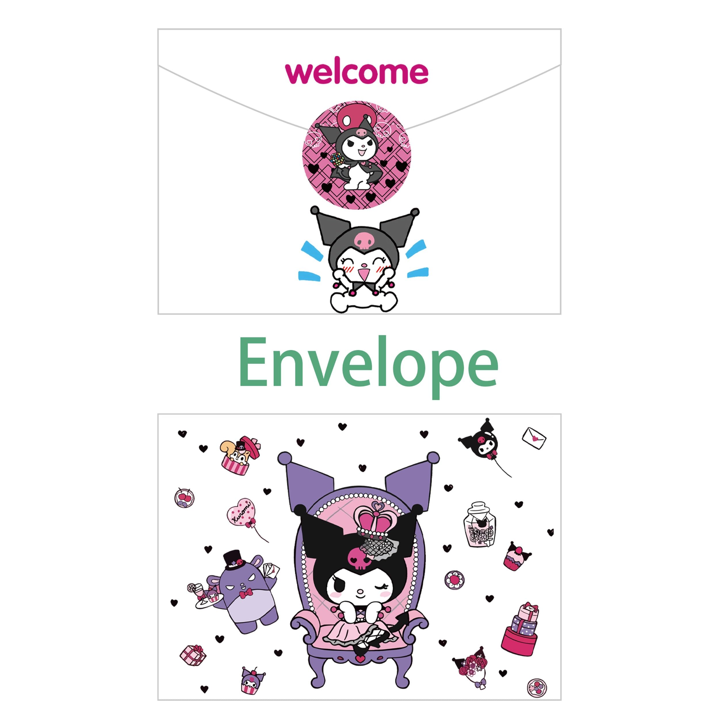 Roffatide 12 Cartes D'Invitation Anniversaire Kuromi Avec Enveloppes - Thème Anime Pour Fille Et Garçon 5.9x10.8 Pouces