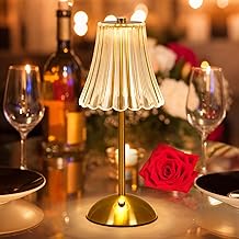 Crystal Table Lamp, Dimmable 3 Colors LED Romantic Diamond Crystal Lamp, Rechargeable Touch Small Lamps, Bedside Nightstand Light for Bedroom Bar Restaurant (B)