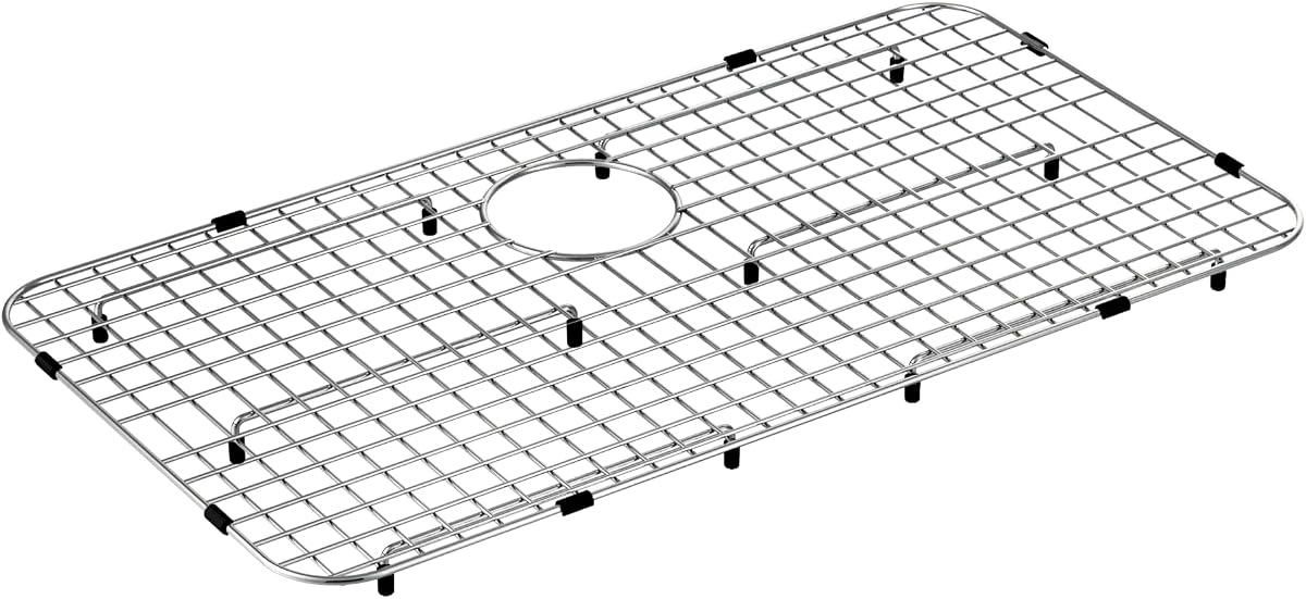 Rejilla inferior para fregadero de acero inoxidable Moen GA780B para fregaderos de cocina de 29" x 16" con drenaje trasero y pies protectores
