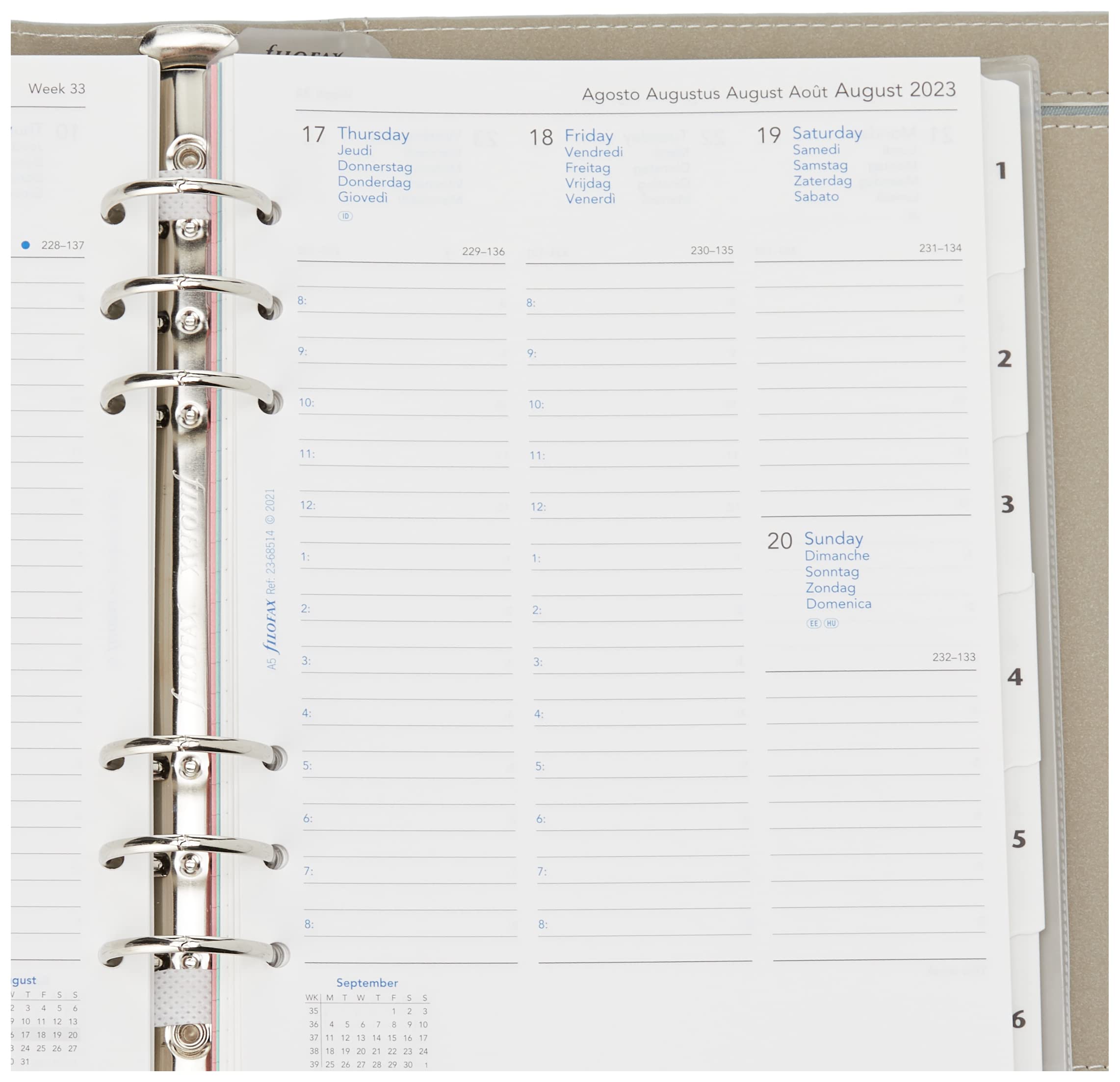 Filofax Agenda Domino, formato A5, colore grigio