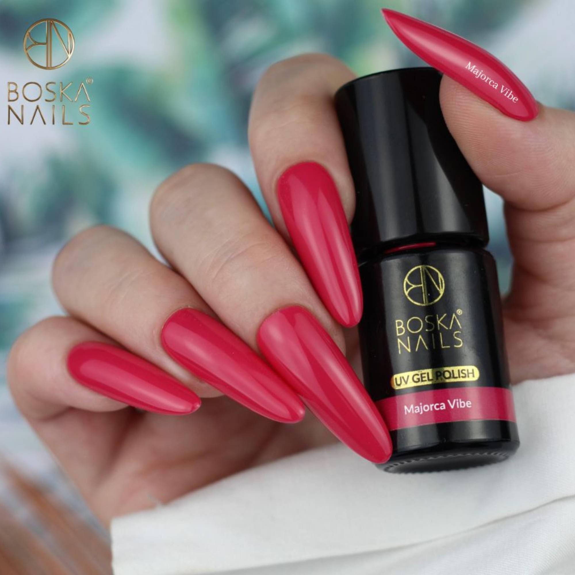 Boska Nails Island Paradise Colección de esmaltes híbridos 8 colores neón y pastel manicura veraniega duración hasta 3 semanas pincel profesional frascos de 6 ml