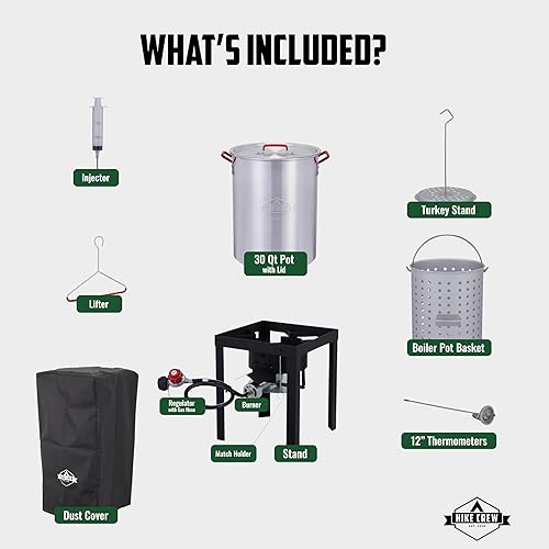 Miniatura 4 de Hike Crew Kit completo de freidora de pavo para exteriores, kit completo para cocinar al vapor, hervir y freír con olla de caldera de 30 cuartos de