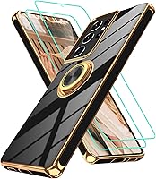 Vista 194 de Gritup Funda para Samsung Galaxy A14 5G: Funda para Samsung A14 2 piezas, protector de pantalla, soporte de anillo de rotación de 360°, soporte