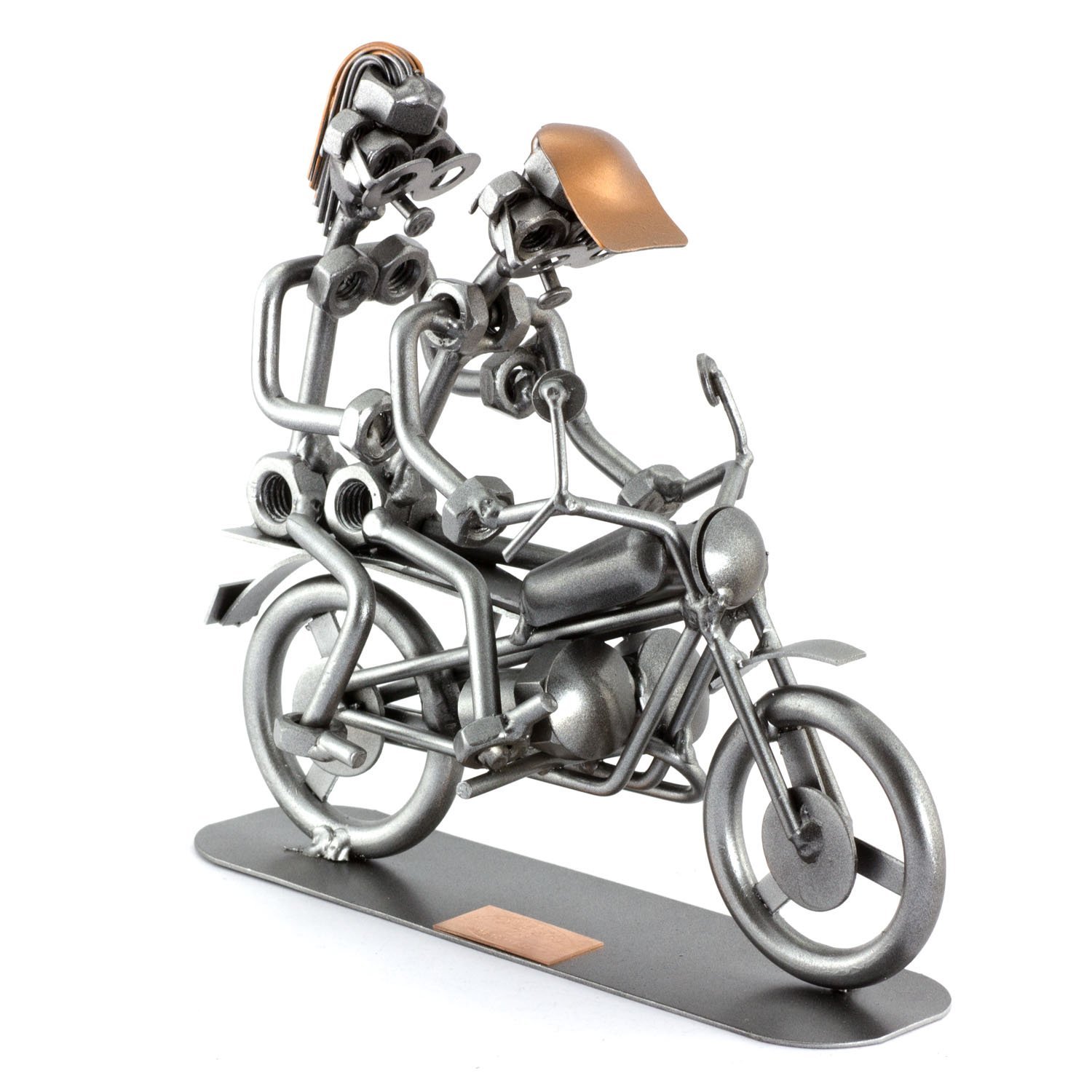 Steelman24 I Omini di Viti Coppia in Motocicletta I Idee Regalo Originale I Soprammobili in Metallo I Modellino