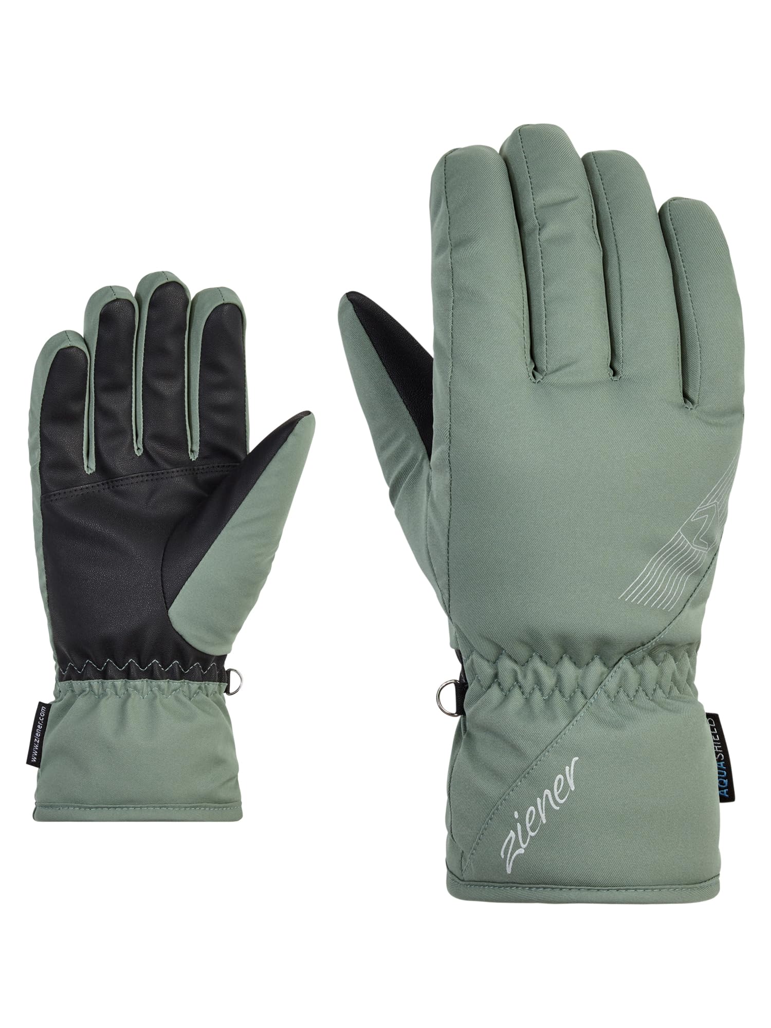 Ziener Women's Korena Ski Gloves/Winter Sports | Waterproof, Breathable, Green Mud, 6