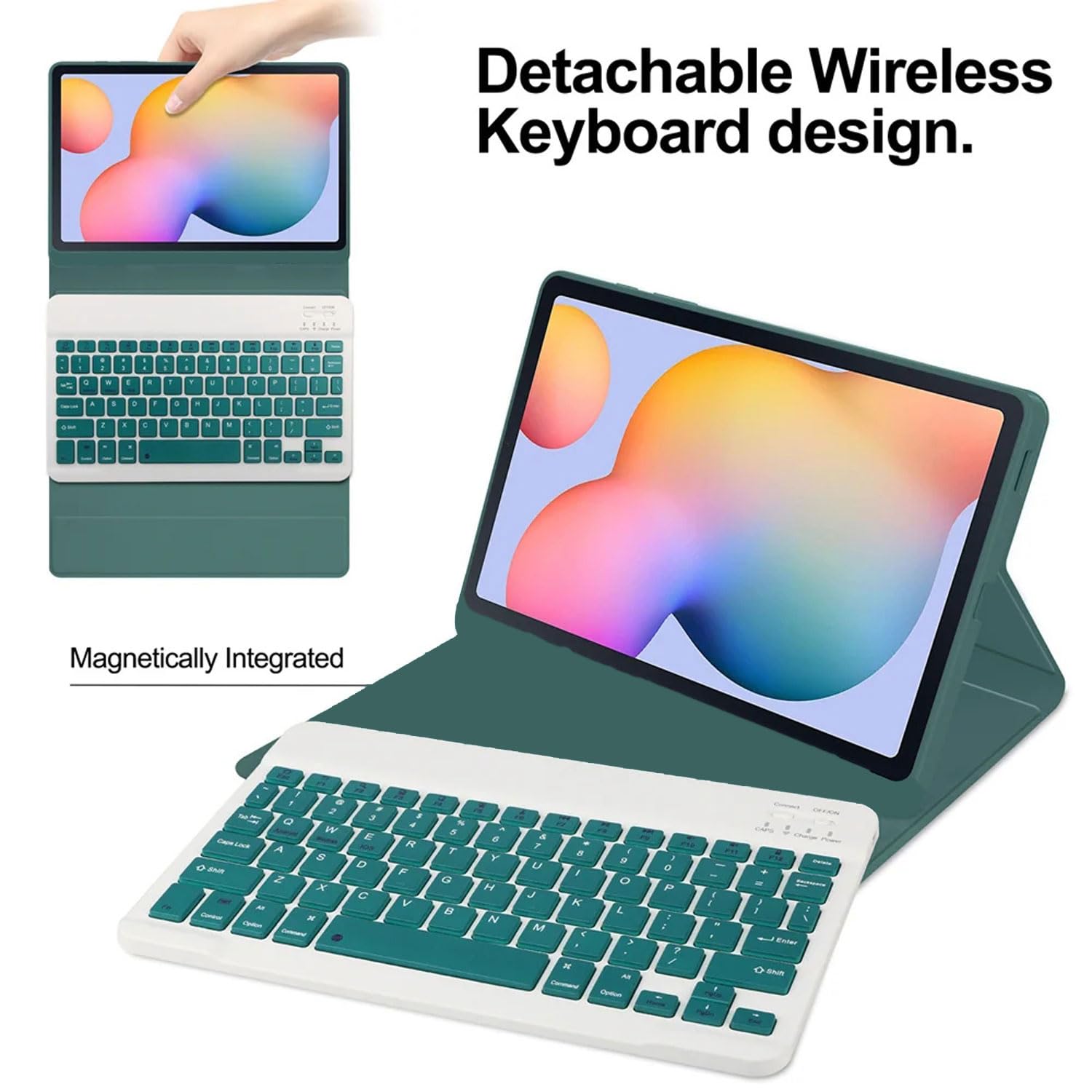 Keyboard Case for Xiaomi Redmi Pad SE 2023 11-Calowego Tabletu, Magnetyczna Odłączana Bezprzewodowa Klawiatura Bluetooth, Ultracienka I Lekka Tylna Obudowa Z TPU Z Myszą,Pink