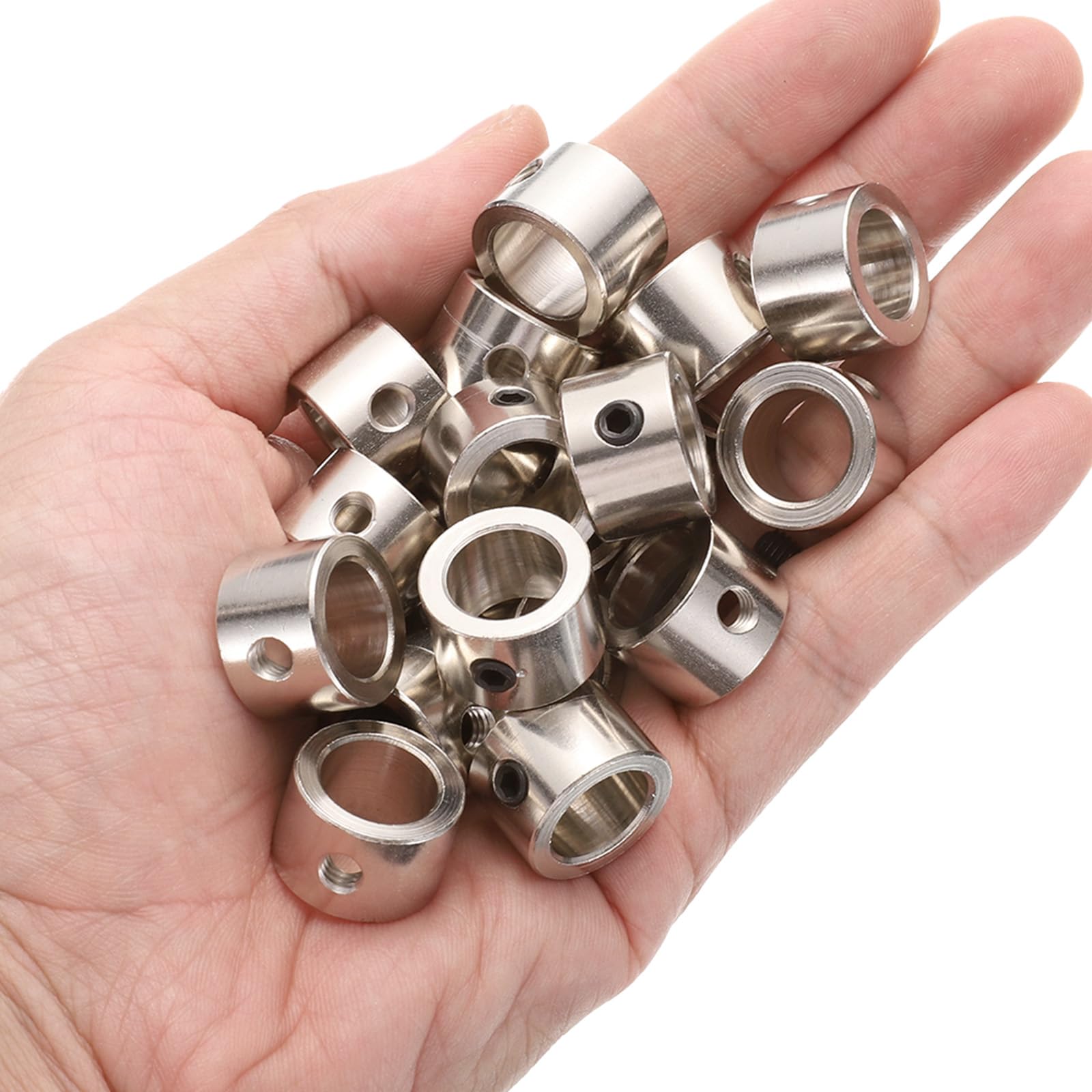 QUARKZMAN 20Pcs Colliers à Vis de Réglage 12mm Alésage Colliers d'Arbre, 18mm OD, 12mm Largeur, Collier d'Arrêt de Foret, Colliers de Profondeur de Forets en Acier au Carbone
