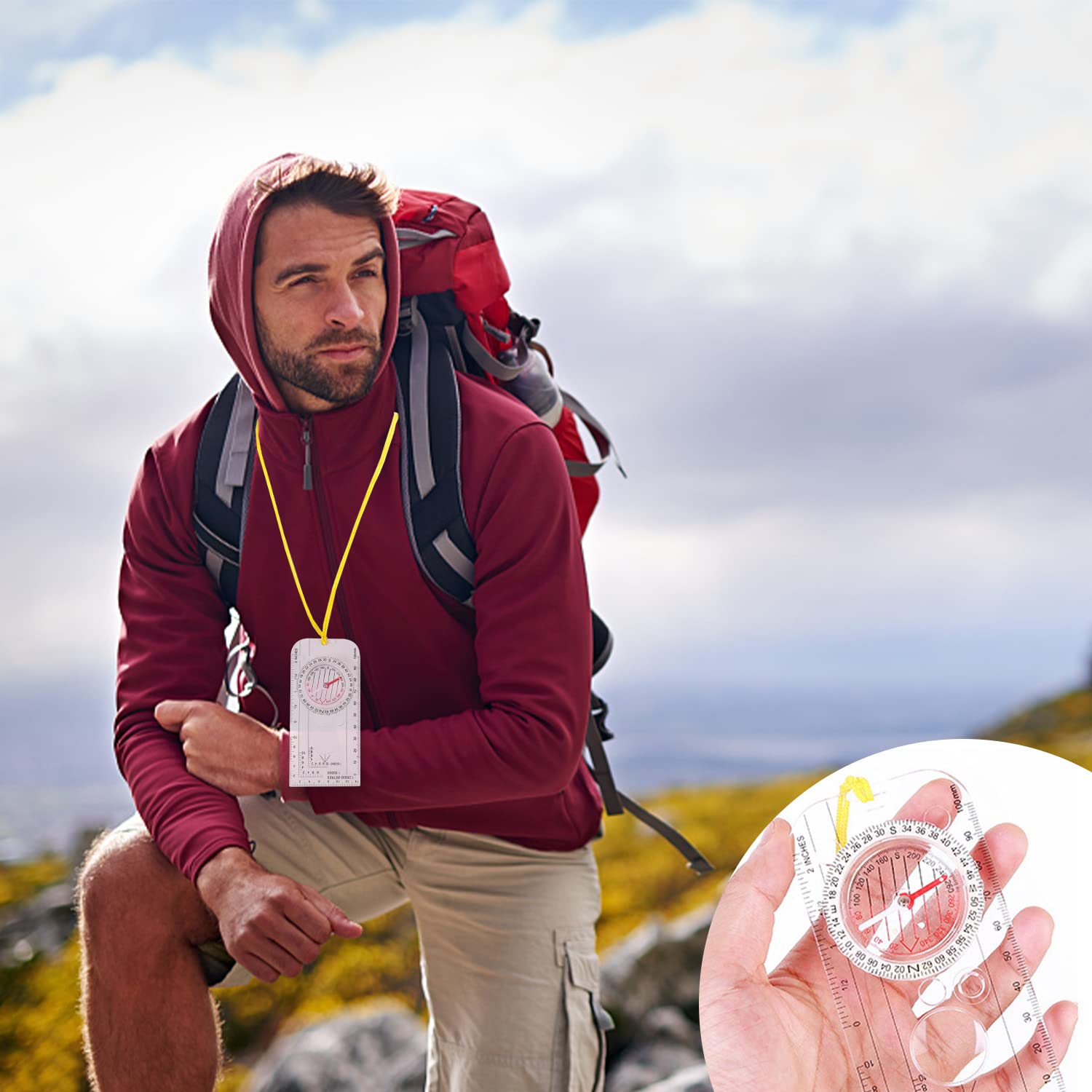 Wander kompass Orientierung slauf für die Navigation von Karten für Erwachsene-S