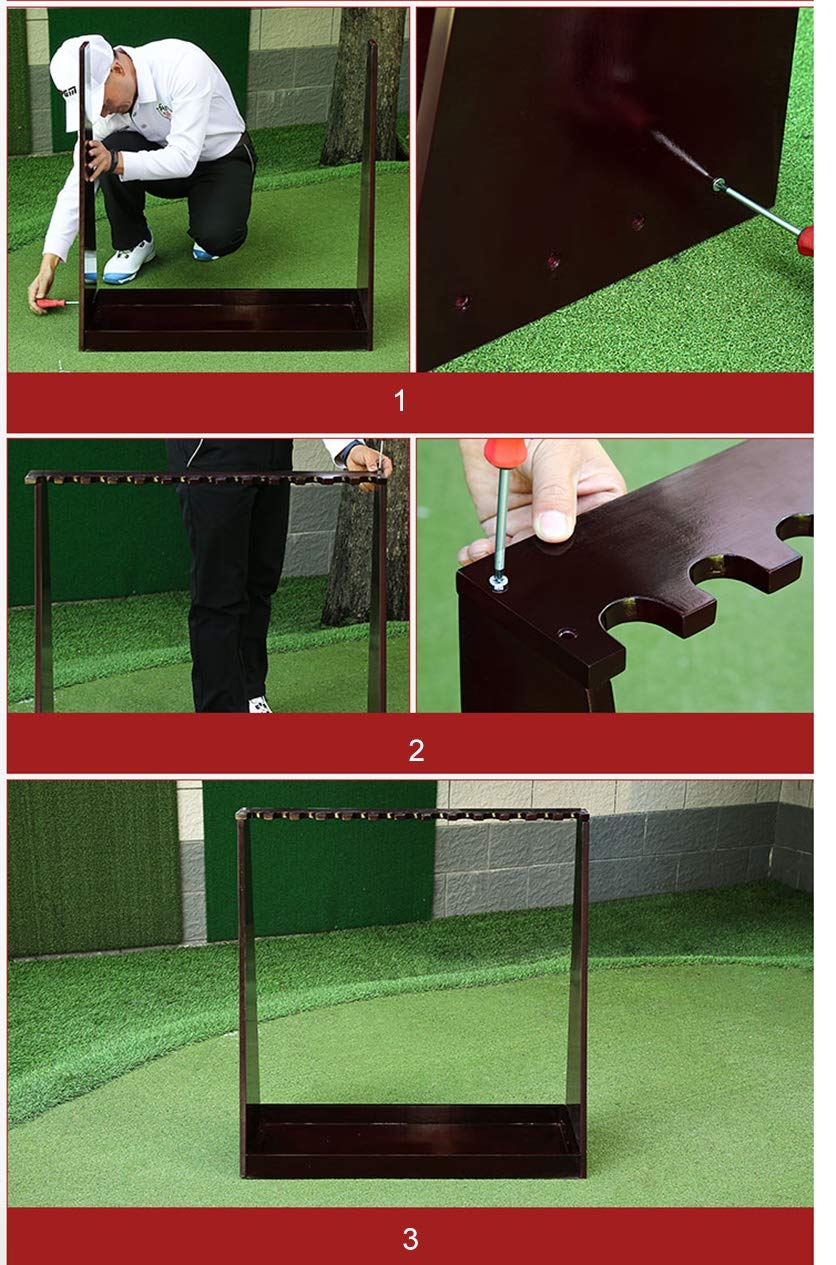 Support de Club de Golf d'Intérieur en Bois 13, Présentoir de Clubs de Golf, Rangement d'Équipement