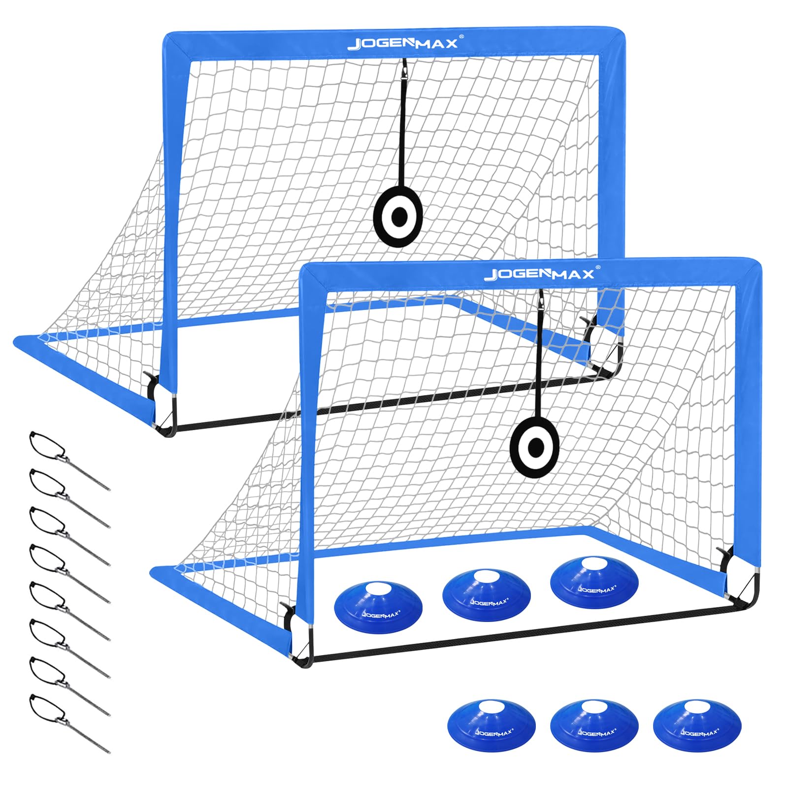 Portable Kids Soccer Goal, 4x3 FT or 6x3 FT Pop Up Goal Nets,Set of 2 with Agility Training Cones, Carry Case Gift for Kids and Youth
