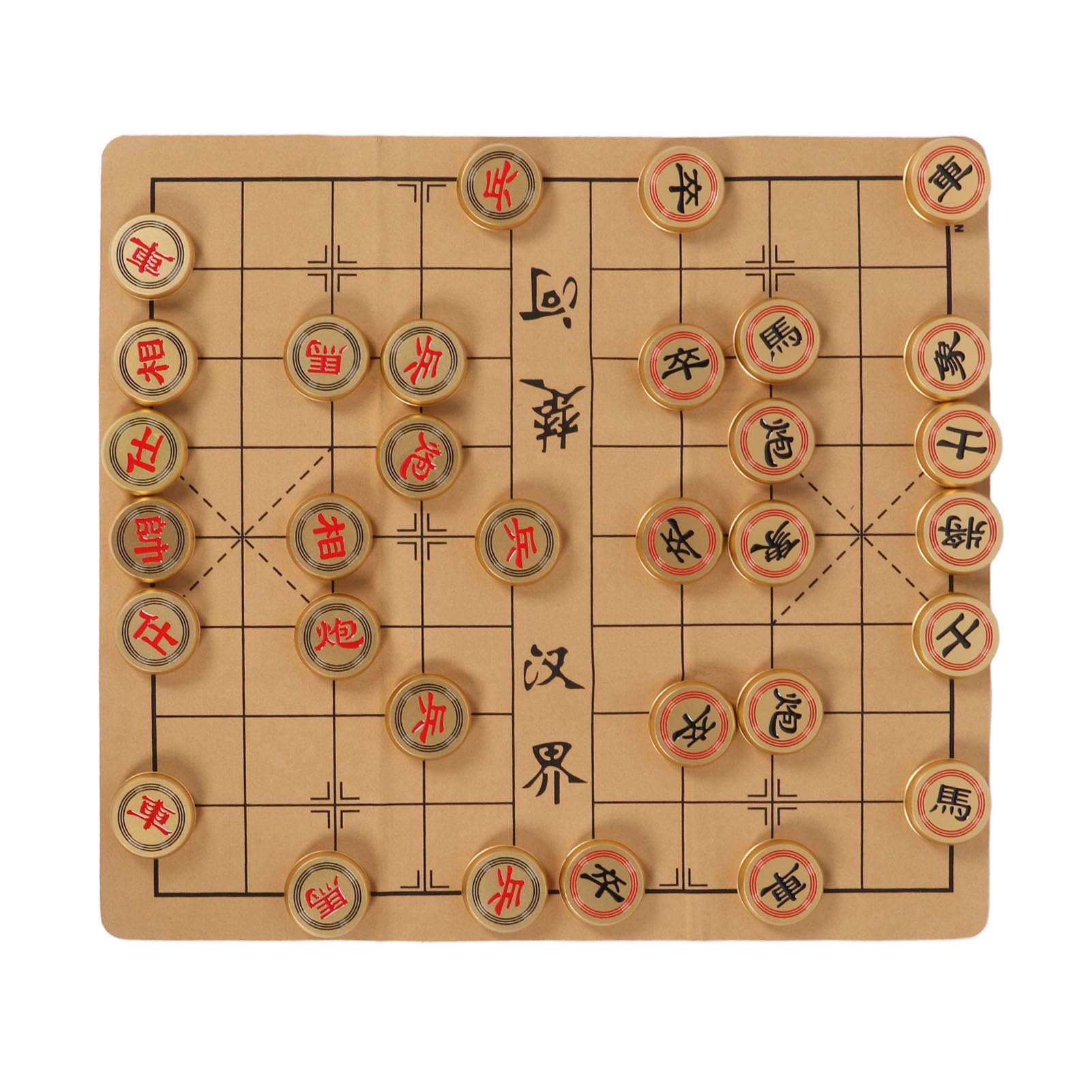 Set di Scacchi Cinesi Gioco di Strategia Tradizionale in Lega di Alluminio Durevole per Riunioni di Famiglia di 2 Giocatori 24,02x21,26 Pollici