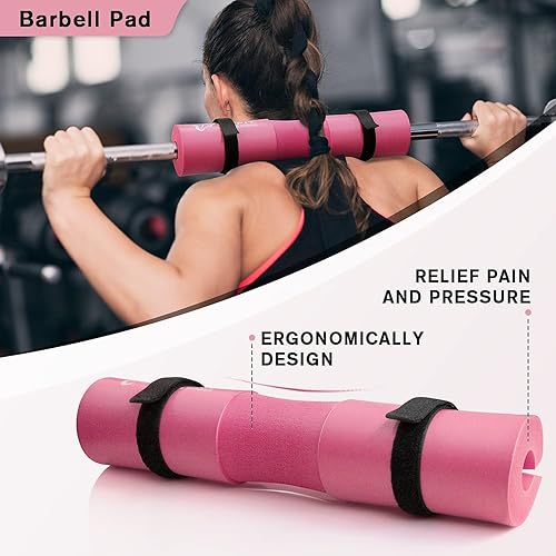 Miniatura 4 de RitFit 7 Pcs Barbell Squat Pad Set, with Resistance Band, 2 Safety Straps, 2 Gym Ankle Straps & Carry Bag, Upgraded Neck & Shoulder Protective Pad