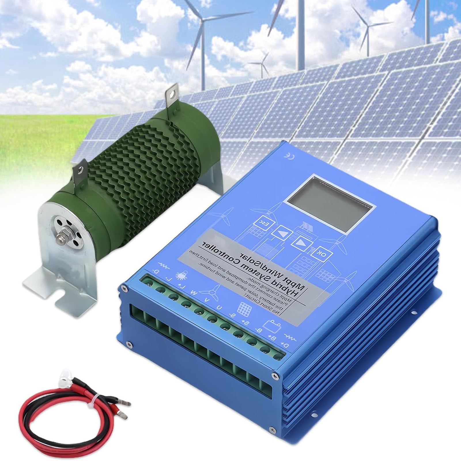 Kontroler Hybrydowy Wiatrowo-Słoneczny O Mocy 1000W, Wyświetlacz Lcd 12 V/24 V/48 V, Kontroler Wiatrowo-Słoneczny, Turbina Wiatrowa I Hybrydowy Solarny Z Funkcją ładowania Mppt Boost 12/24V