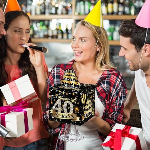 Miniatura 6 de Caja de dinero para regalo de cumpleaños número 40, caja sorpresa de 40 años, caja de regalo para tirar de dinero, ideas de regalo de dinero de
