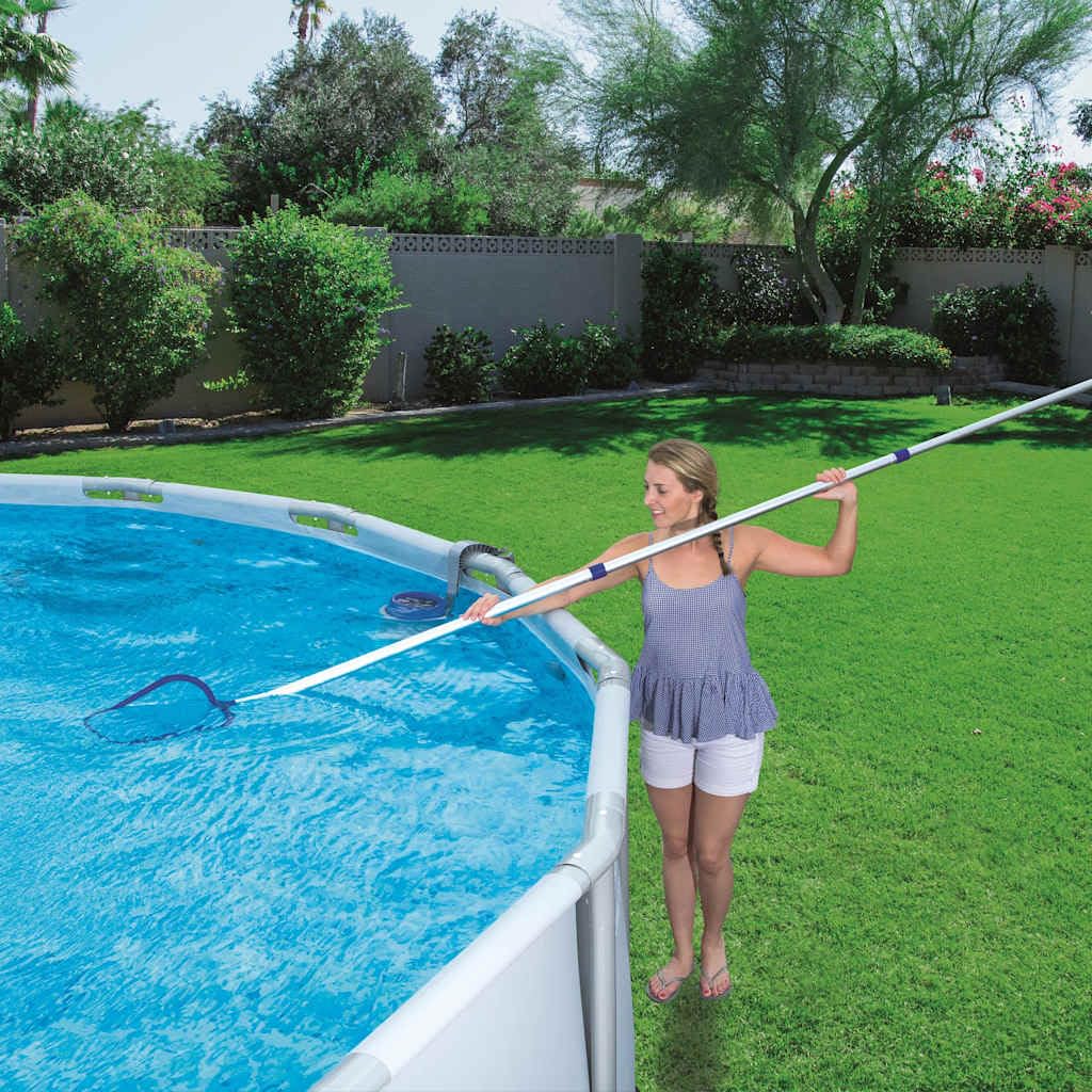 Flowclear Deluxe 58237 - Set di pulizia per piscina, con schiumatore per superfici, aspiratore a vuoto e retino, contenitore rimovibile per pompe filtranti a partire da 3028 l/h, per esterni