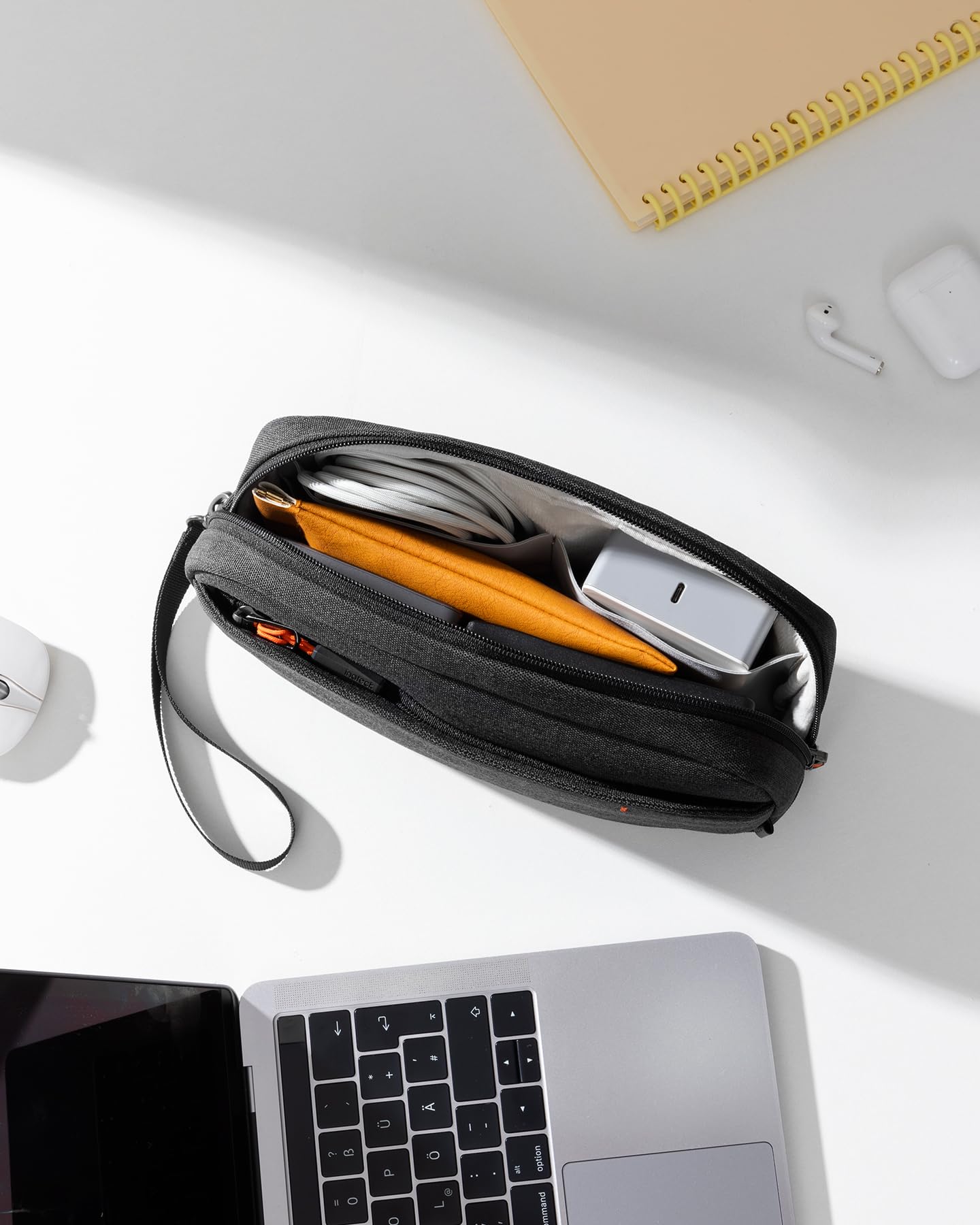 Inateck Sac de Rangement Câbles,Sac de Voyage Organisateur résistant aux éclaboussures, Pochette pour Accessoires électroniques, Compatible avec la Souris,Les câbles,l'alimentation Mobile, la clé USB