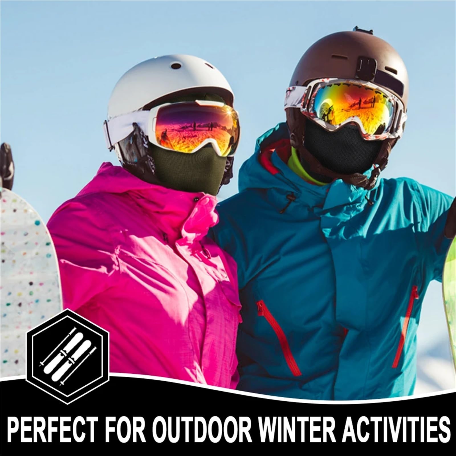 2 pièces hiver cagoule thermique masque complet coupe-vent écharpe Sport Ski randonnée Camping en plein air casque de vélo doublure casquettes hommes femmes pour Cyclisme