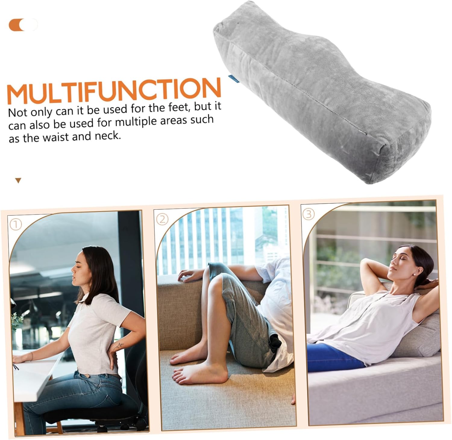 MERRYHAPY Leg Pillow for Sleeping Multifunctional Knee and Foot Rest Cushion Material for Comfort and Support for Use Grey Color