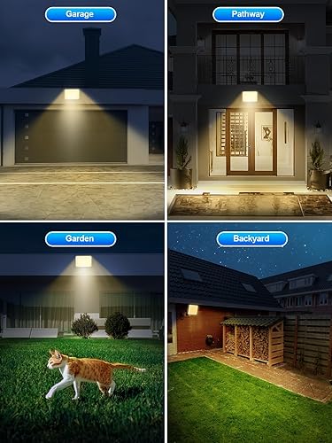 Miniatura 7 de Gusicil Luces solares para exteriores, impermeables, IP65, 172 LED, 9000 K, 3 modos, luz solar dividida con sensor de movimiento al aire libre con