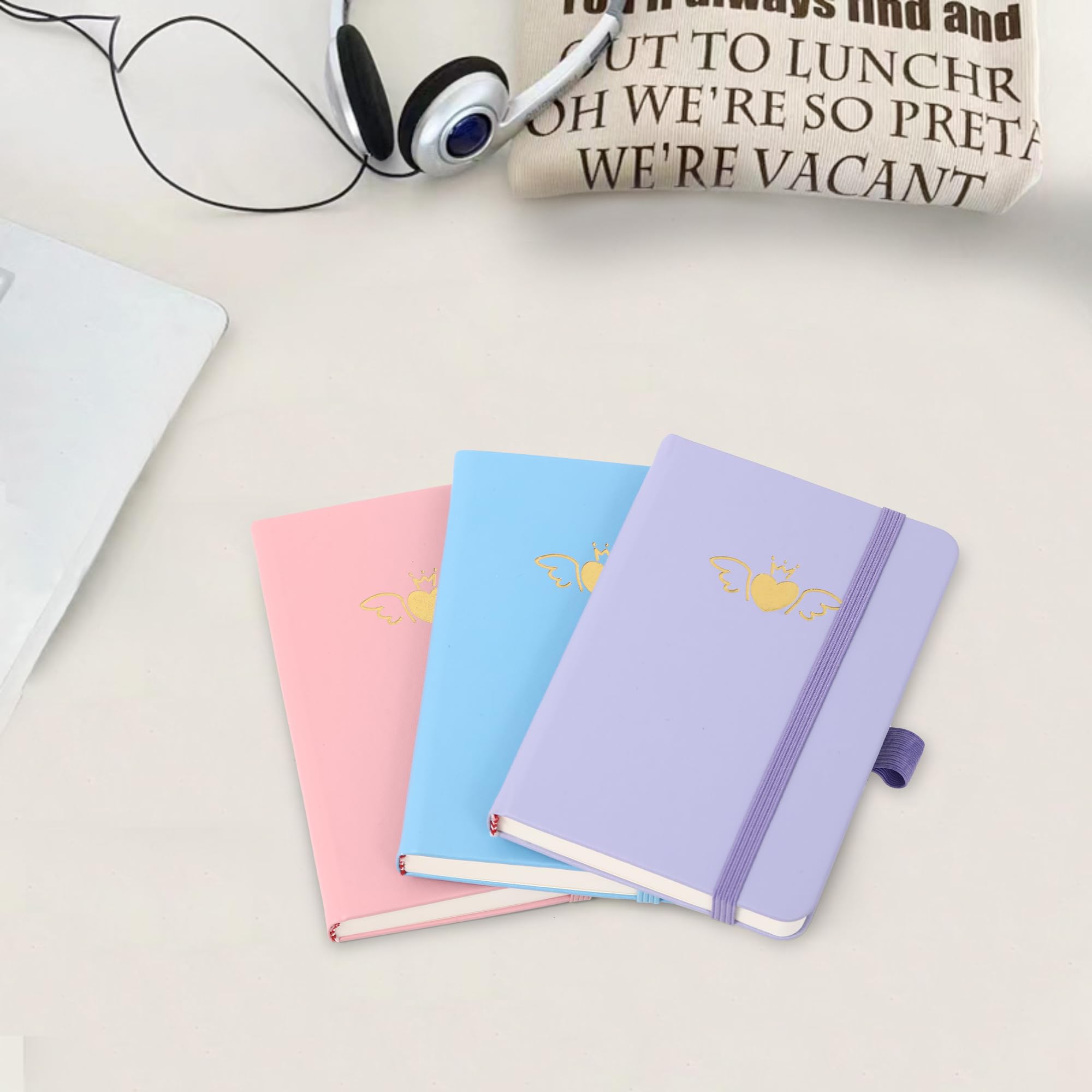 BOBO RABBIT Confezione da 3 quaderni tascabili formato A6 piccolo mini notebook per prendere appunti