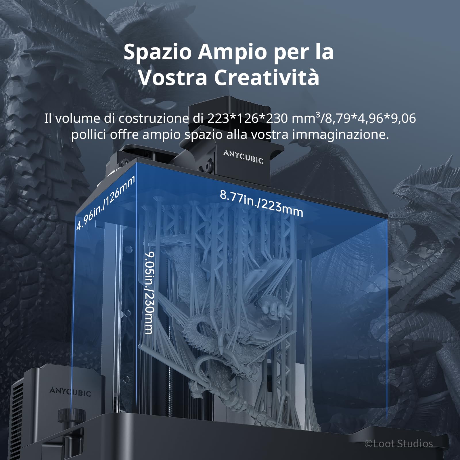 ANYCUBIC Photon Mono M7 Pro Stampante 3D Resina, 170 mm/h Stampa Veloce, 10,1” LCD 14K ad Alta Risoluzione con COB LighTurbo 3.0, Sistema di Stampa Intelligente, Volume di Costruzione 230*223*126 mm