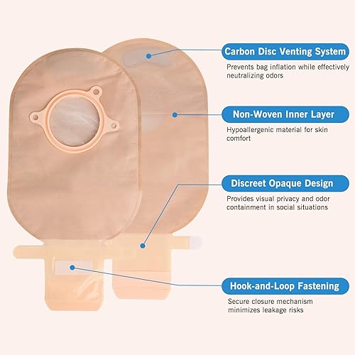 Miniatura 2 de Bolsas de colostomía Sistema convexo de dos piezas  Bolsas de ostomía Suministros de ostomía Bolsas drenables con hebilla de cinturón  15 bolsas + 6
