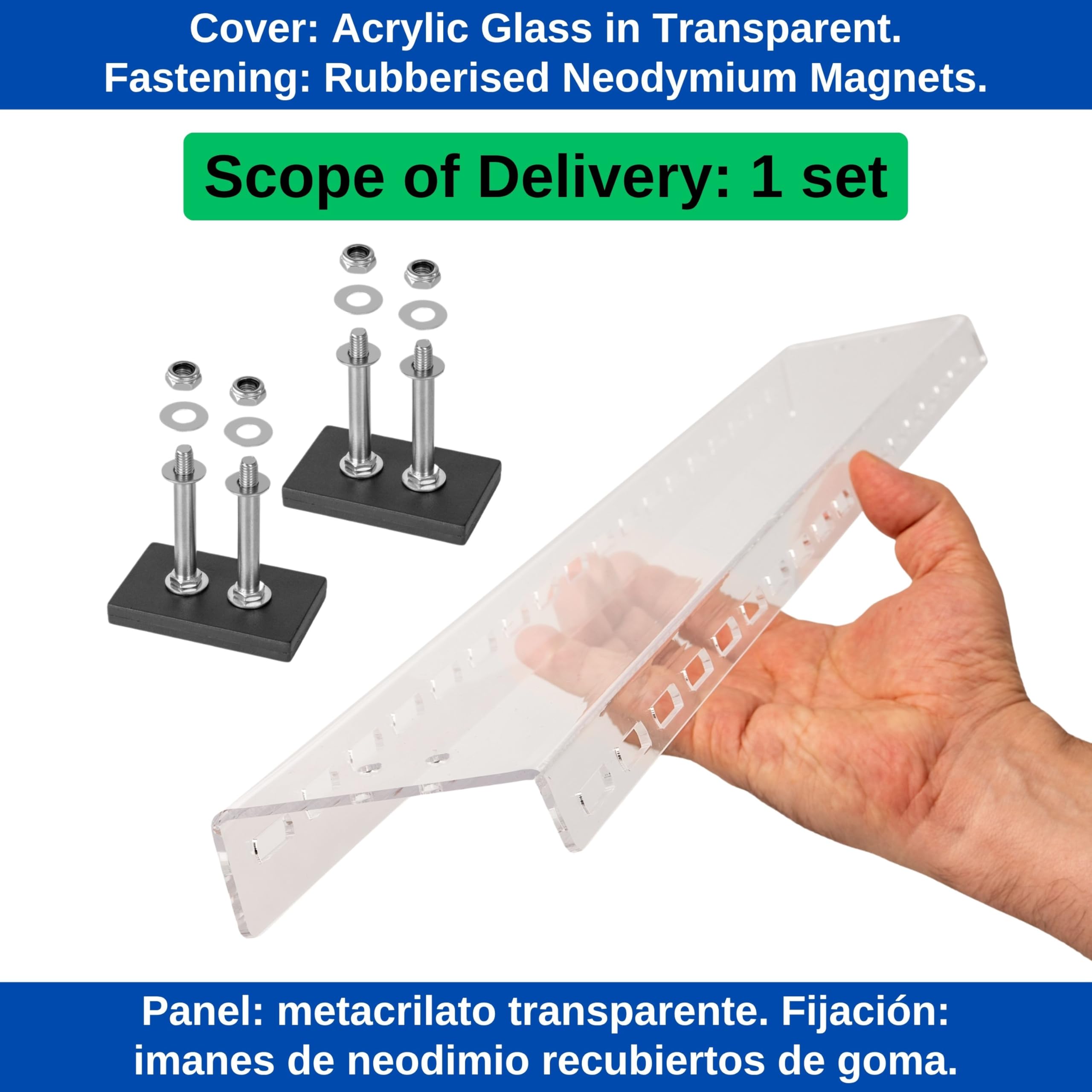 Bouton de cuisinière Sécurité enfants, 1 kit, en verre acrylique, transparent, sécurité bébé avec fixation magnétique