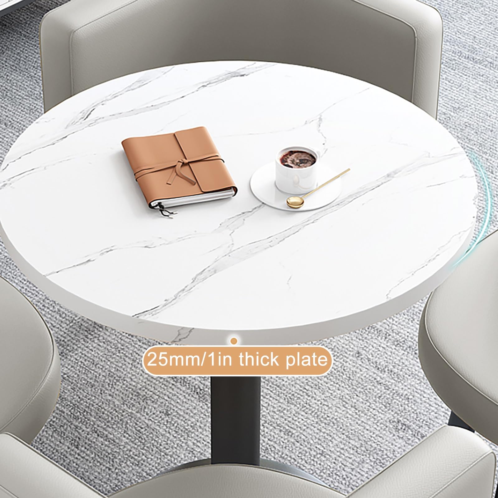 Tisch- Und Stuhl Kombination, Besprechungstisch Büro-Empfangsraum Runder Esstisch Mit 4 Stühlen Set, Esstisch-Set für Esszimmer, Café Und Kleine Räume(Yellow b)