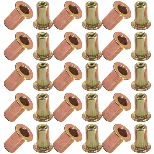 Hordion 100Pcs Tuercas Remachables #10-32 Acero al Carbono Zinc miniatura 5
