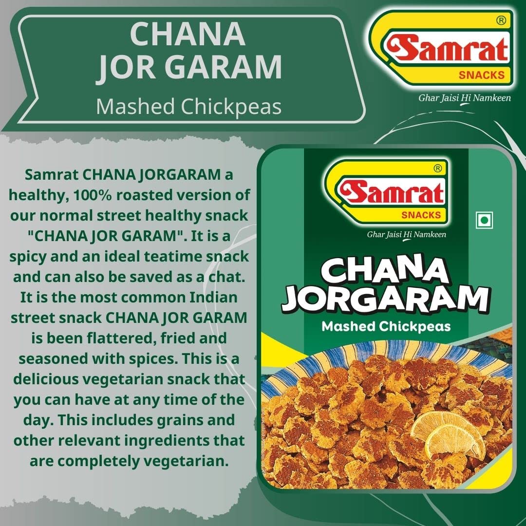 SAMRAT| CHANA JOR GARAM Mashed Chickpeas Spicy, & Sour Taste Snacks|Ghar Jaisi Hi Namkeen|Healthy Snacks|Every Day Fresh Indian Snacks |Traditional Indian Snacks| (400G) 4
