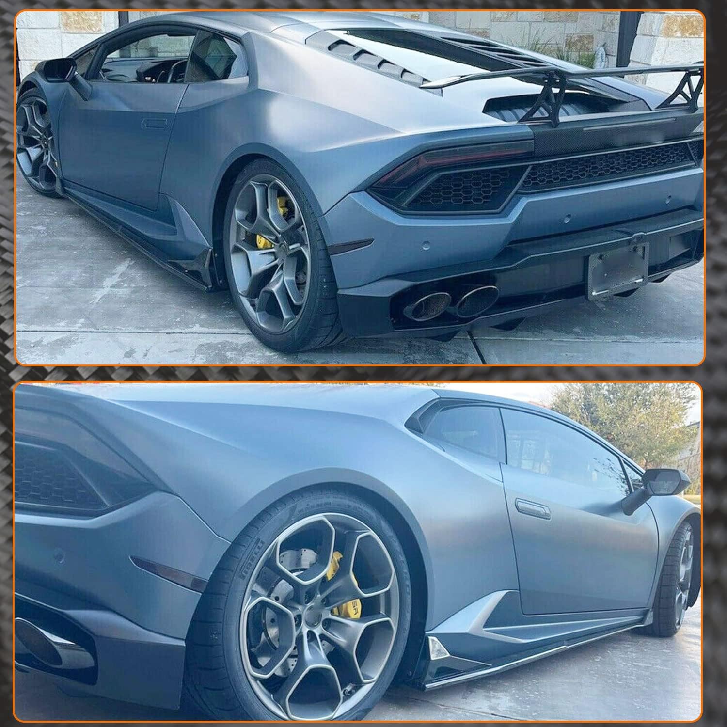 Real Carbon Fiber Side Skirts for Lamborghini Huracan 2014-2019 Under Door Rocker Panels Valance Extension Lip Factory Outlet