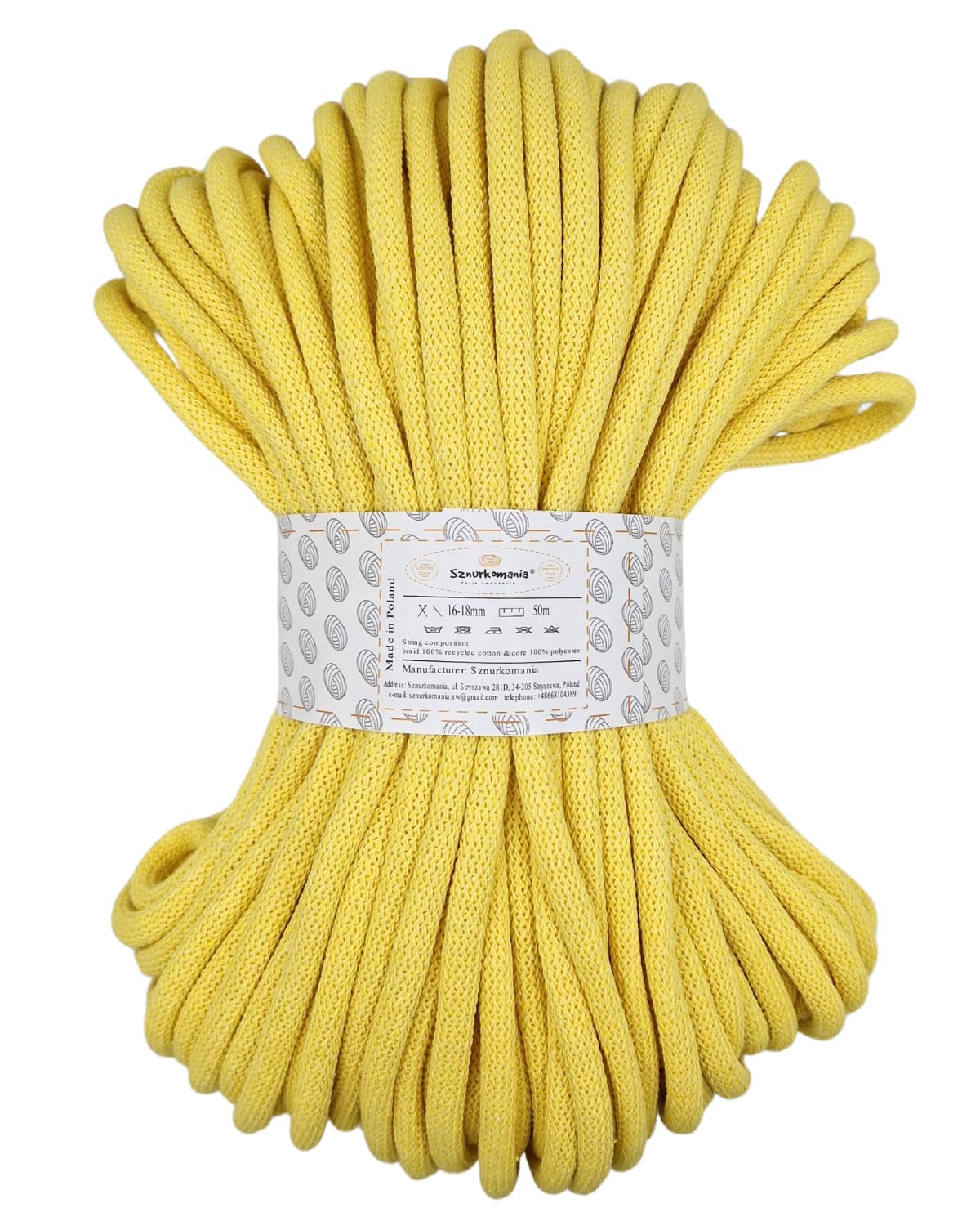 Cordón Trenzado Jumbo De Algodón Reciclado Para Macramé - 9mm X 30 Metros - Color Violeta - Certificado Öko-Tex