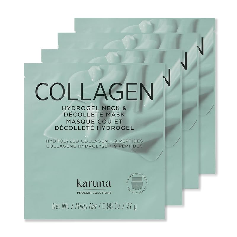 Karuna Máscara Hidrogel de Colágeno para Pescoço, Pacote com 4