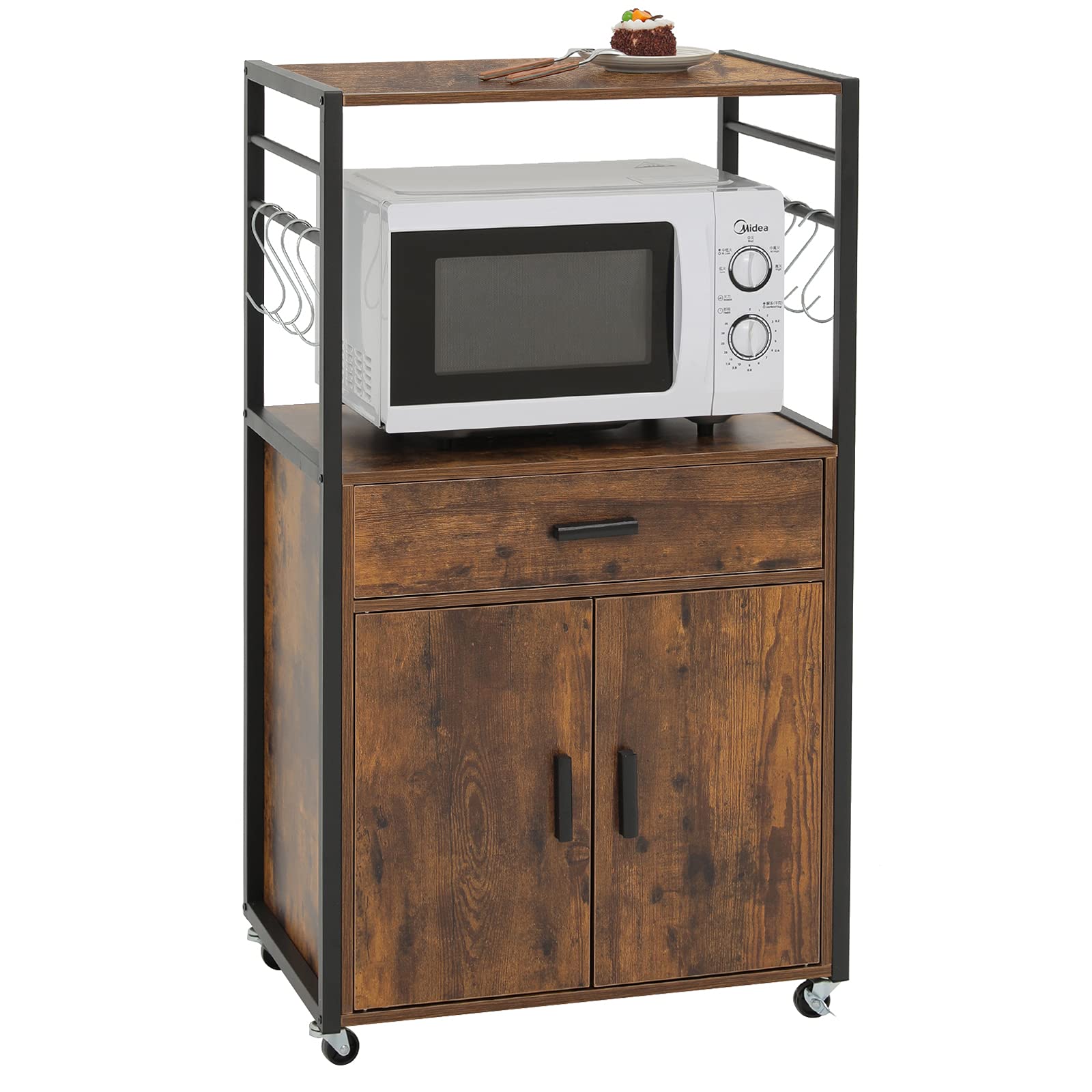 Buy usikey Kitchen Island Cart, Rolling Kitchen Island on Wheels with 8