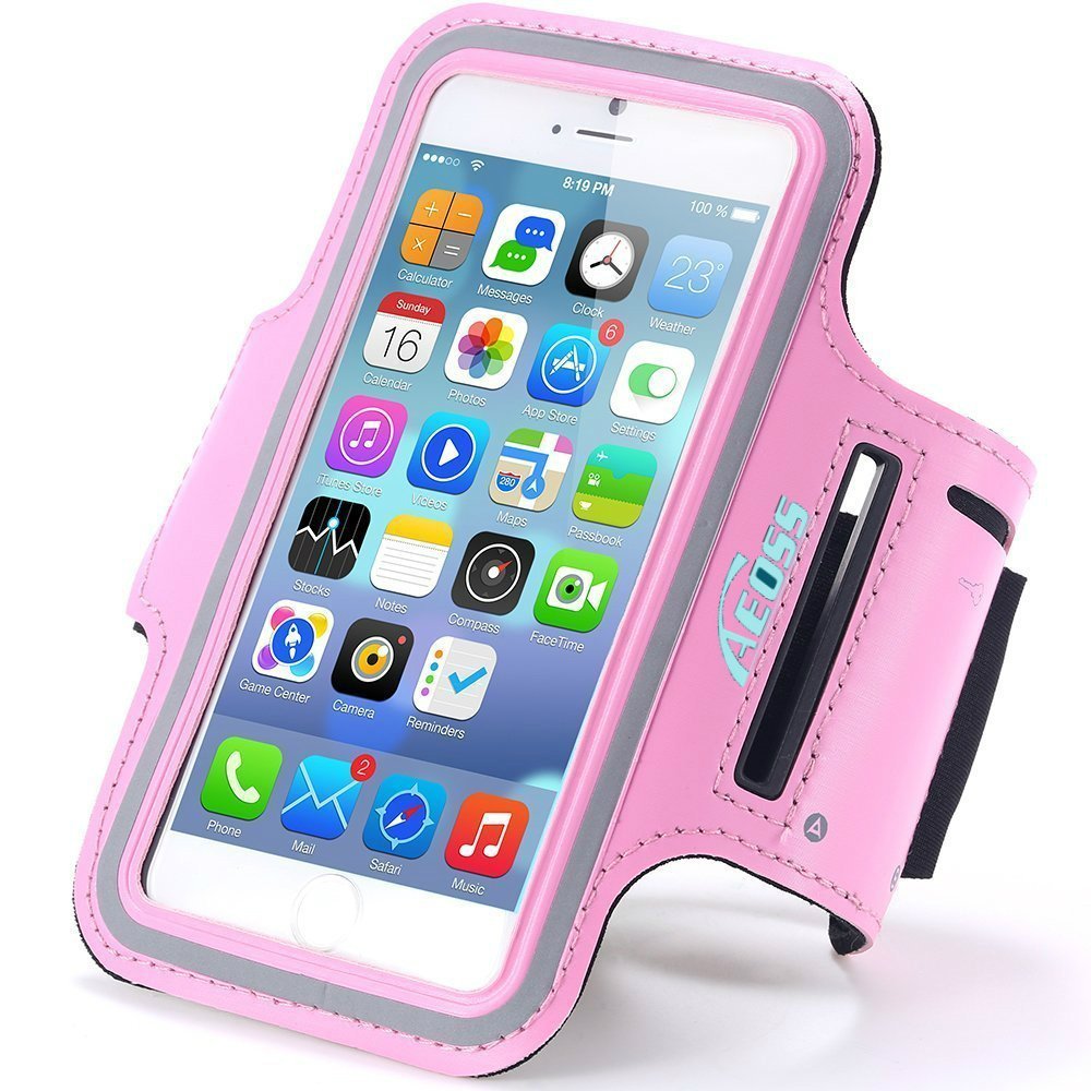 Aeoss Sports Gym Armband Case Holder for All Mobile Phone (Pink)
