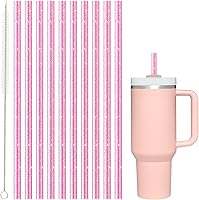 Vista 16 de Popote de repuesto para vaso Stanley Cup de 40 onzas y 30 onzas, paquete de 10 popotes de plástico reutilizables de 12.13 pulgadas de largo