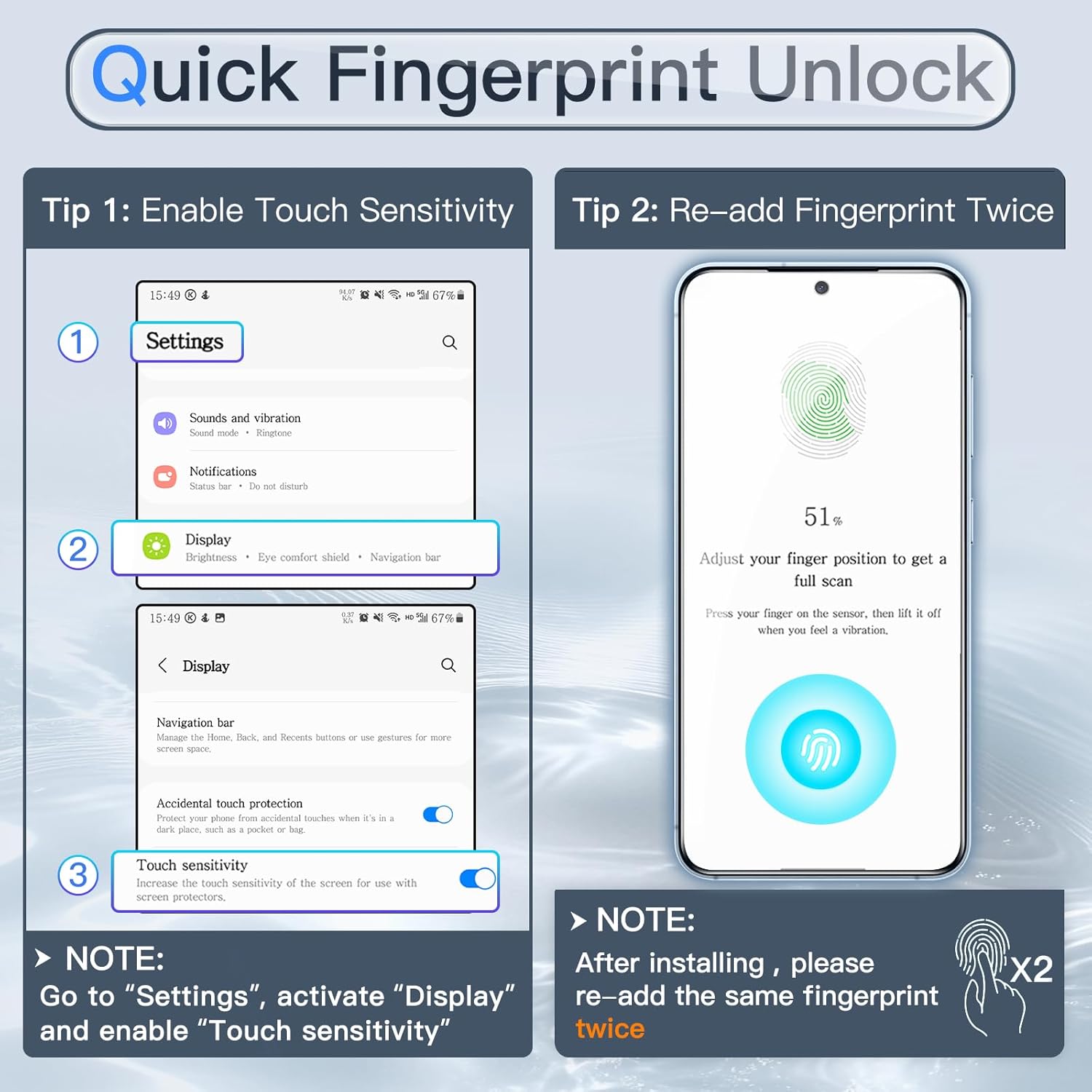 jetech privacy screen protector for samsung galaxy s26 plus, anti-spy tempered glass film with easy installation tool, fingerprint id compatible, 2-pack