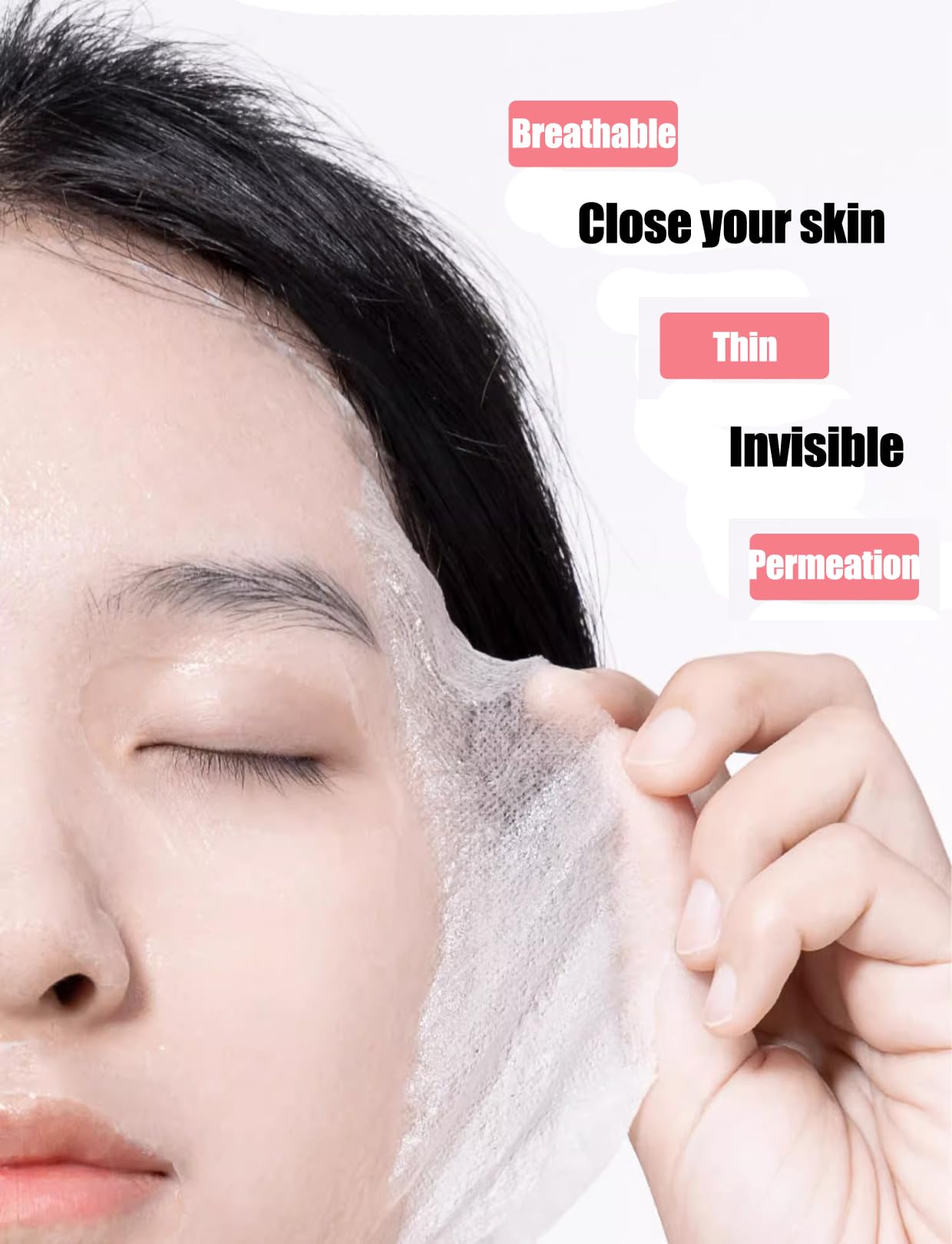 50Pcs Cotton Compressed Facial Mask Sheets Disposable DIY Mask Paper with Candy Wrapped Packaging Coin Cosmetic Facial Paper DIY Facial Paper Compress Masque for Skin Care - Image 3