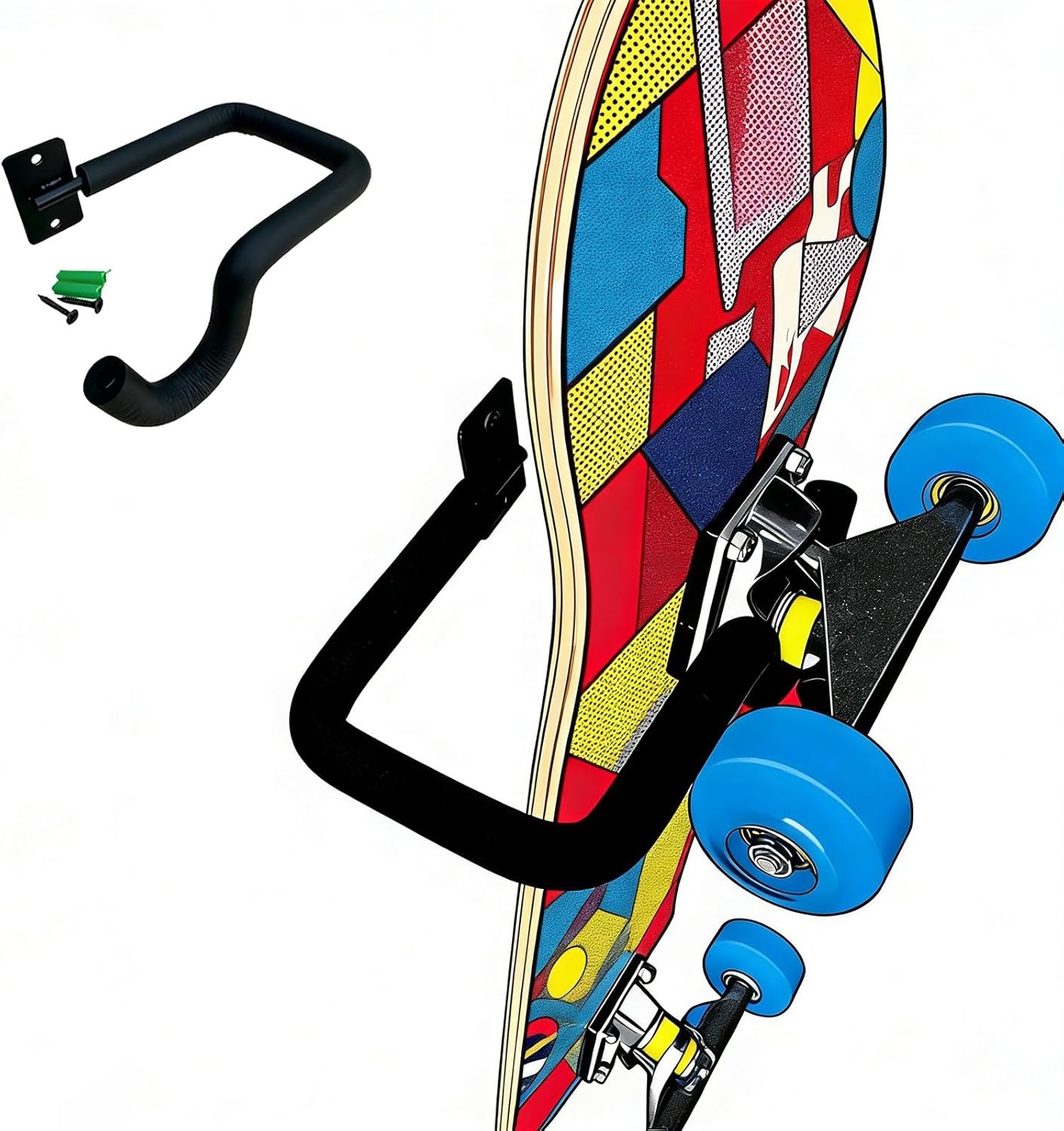 Ski Holder Wheel Avoids Wall Contact, Small Strong Load-bearing Decorative Snowboard Rack, Insertion Iron Snow Board Storage Organizer